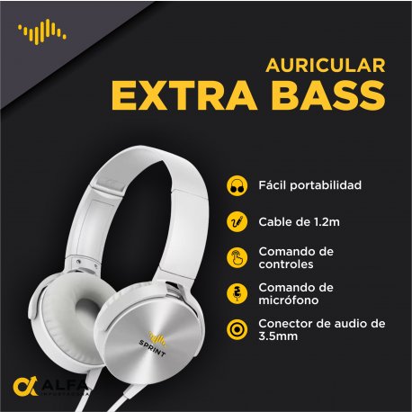 Auriculares Vincha Con Cable Micrófono Hifi Sound Super Bass